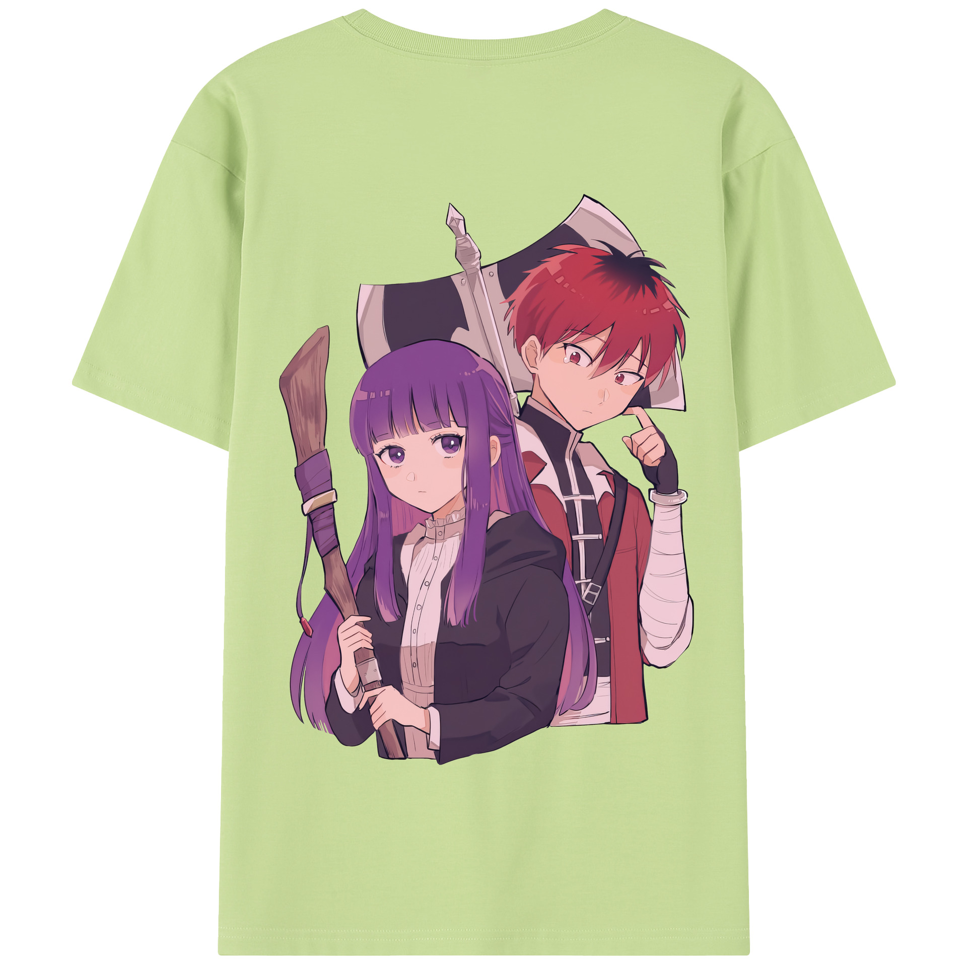 （画像用） 葬送のフリーレン Frieren 綿100％半袖Tシャツ（背面プリント）